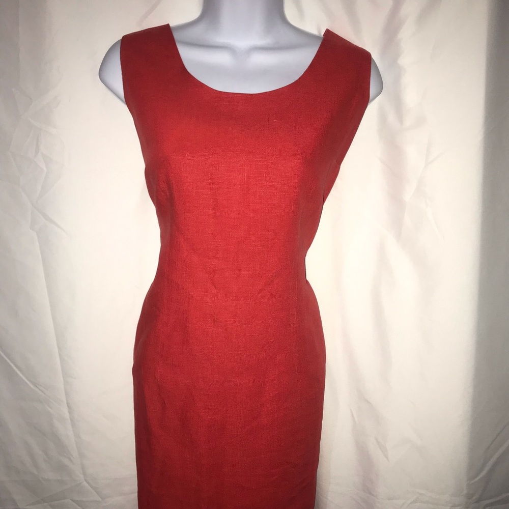 NY Sake Womens 12 Pink Aline Linen Dress ❤️